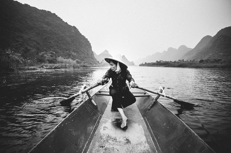 A boat ride on a river in Hanoi, Vietnam.